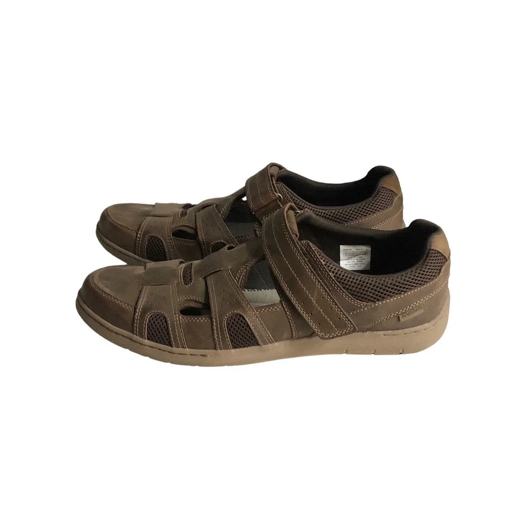 Dunham‎ Mens Comfort Sandals Fitsmart Fisherman Size 16 Brown Leather Boat